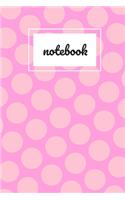 Pink polka dot print notebook: novelty notebook 6"x9"