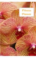 Fitness Planner: Workout log & measurement, weight loss progress tracker. Weekly meal planning. Handy to write in on the go or at the gym. Orchid flowers design