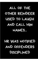 All Of The Other Reindeer Used To Laugh And Call Him Names... HR Was Notified And Offenders Disciplined