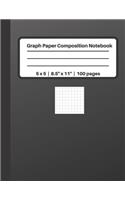 Graph Paper Composition Notebook 5 x 5 - 8.5" x 11" - 100 pages