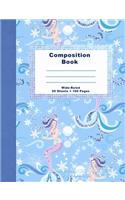 Composition Book: Snowflake Mermaid Shell School Composition Notebook Journal Diary Wide-Ruled