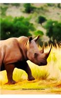 Rhinocéros Carnet de notes: Journal A5 ligné original de 119 pages- Une belle idée de cadeau pour les amoureux des animaux