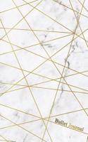 Bullet Journal: Marble + Gold Trendy Journal - 120-Page 1/2 Inch Dot Grid Notebook- 6 X 9 Marble & Gold Perfect Bound Softcover