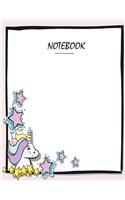 Notebook: Star unicorn on pink cover and Dot Graph Line Sketch pages, Extra large (8.5 x 11) inches, 110 pages, White paper, Sketch, Notebook journal(1 Star Unicorn on Pink Notebook)