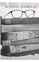 Reading Journal: Vintage Style Black and White Books and Glasses Log for Readers