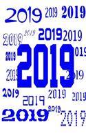 2019 Weekly Planner Blue White 134 Pages