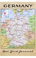 Germany Dot Grid Journal: Softcover Travel Journal, Notebook and Planner for Travelers, Germany Map Cover