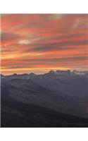 Mountain Notebook: Scenic Sunset Landscape 8.5 X 11 202 College Ruled Pages