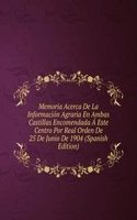 Memoria Acerca De La Informacion Agraria En Ambas Castillas Encomendada A Este Centro Por Real Orden De 25 De Junio De 1904 (Spanish Edition)