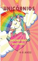 Livro para colorir com unicórnios para crianças