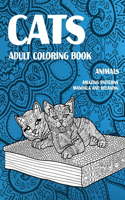 Adult Coloring Book Animals - Amazing Patterns Mandala and Relaxing - Cats