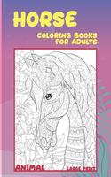 Animal Coloring Books for Adults Large Print - Horse