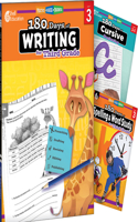 180 Days Writing, Spelling, & Cursive Grade 3: 3-Book Set