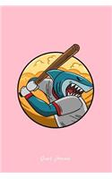 Shark Journal: Lined Journal - Shark Baseball Funny Boys Gift - Pink Ruled Diary, Prayer, Gratitude, Writing, Travel, Notebook For Men Women - 6x9 120 pages - Ivor
