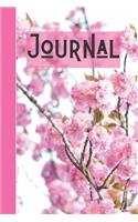 Cherry Blossom Journal: Floral Notebook 100 page blank lined journal for women and girls