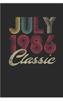 Classic July 1986: Dotted Bullet Notebook - Happy Birthday Gift or Happy Anniversary Gift Idea