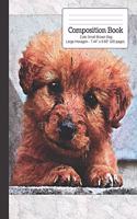 Composition Book Cute Small Brown Dog - Large Hexagon