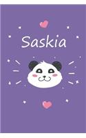 Saskia: Ein Personalisiertes Panda Tage-/Notizbuch Mit Dem Namen Saskia Und Ganzen 100 Linierten Seiten Im Tollen 6x9 Zoll Format (Ca. Din A5). Optimal ALS 