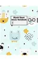 Blank Sheet Music Notebook: Easy Blank Staff Manuscript Book Large 8.5 X 11 Inches Musician Paper Wide 12 Staves Per Page for Piano, Flute, Violin, Guitar, Trumpet, Drums, Cell