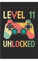 Level 11 complete: funny 11th Gamer Birthday Gift retro vintage notebook / journal gaming lovers gift