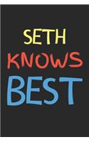 Seth Knows Best: Lined Journal, 120 Pages, 6 x 9, Seth Personalized Name Notebook Gift Idea, Black Matte Finish (Seth Knows Best Journal)