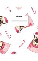 Christmas Dog Pattern Composition Notebook: Journal, Diary, Notepad Lined Pages / 120 Sheets / Size 7.5 x 9.25