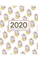 2020 Planner Weekly & Monthly 8.5x11 Inch: Pretty Unicorn One Year Weekly and Monthly Planner + Calendar Views