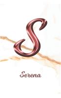 Serena: Sketchbook - Blank Imaginative Sketch Book Paper - Letter S Rose Gold White Marble Pink Effect Cover - Teach & Practice Drawing for Experienced & As