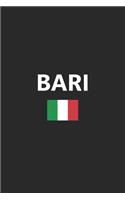 Bari: Italy Italian Italia Flag Country Notebook Journal Lined Wide Ruled Paper Stylish Diary Vacation Travel Planner 6x9 Inches 120 Pages Gift