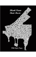 Blank Piano Sheet Music with Lyric Pages