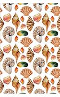 Shells Journal: Watercolor Shells Illustrations 6x9 Medium Lined Journaling Notebook