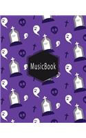 Music Book: Blank Music Sheet / Music Manuscript Paper / Staff Paper / Musicians Notebook/ 10 Staves Per Page / 120 Pages / 8" x 10" / Halloween books