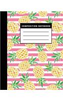 Composition Notebook: Pink Pine Apple a Composition Notebook for Study: Size 8x10 Inches