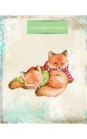 Cute Couples Foxes Journal: 110 Pages, 8x10 Inch Lined Writing Notebook, Blank Notebooks and Journals