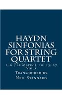 Haydn Sinfonias for String Quartet: 1, 6 ('Le Matin'), 10, 13, 27 Viola