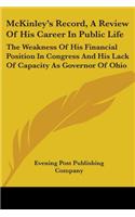 McKinley's Record, A Review Of His Career In Public Life