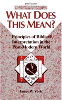 What Does This Mean?: Principles of Biblical Interpretation in the Post-Modern World