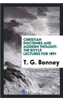 Christian Doctrines and Modern Thought