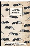 Anteater Doodles: Funny Armadillo Pattern Notebook 120 Dot-Grid and Blank Pages for Stress Relief Doodling & Notes