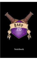 Bard Notebook: DIN A5 Notizbuch 120 Blanke Seiten für Fantasy I Rollenspiel I Würfel I Brettspiel I Drachen I Kerker und Magie Fans - Notizheft I Klatte I Taschenb