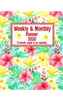 WEEKLY & MONTHLY Planner 2020. 12 month, Week to an Opening.