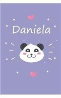 Daniela: Personalisiertes Panda Tage-/Notizbuch Mit Dem Vornamen Daniela Und Ganzen 100 Linierten Seiten Im 6x9 Zoll Format (Ca.Din A5). Optimal ALS Schreibh