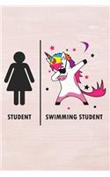 Student Swimming Student: Funny Swimming Student Vs Normal Student Dabbing Unicorn Journal / Notebook / Diary Gift (6 X 9 - 110 Blank Pages)