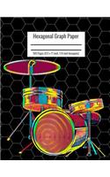 Hexagonal Graph Paper: Organic Chemistry & Biochemistry Notebook, Vibrant Drum Set Cover, 160 Pages (8.5 x 11 inch, 1/4 inch hexagons)