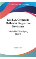 Des J. A. Comenius Methodus Linguarum Novissima