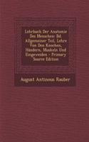 Lehrbuch Der Anatomie Des Menschen