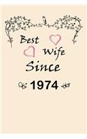 Best Wife Since 1974 Journal Couples Gift