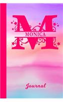 Monica Journal: Personalized Custom First Name Personal Writing Diary - Cute Pink & Purple Watercolor Effect Cover - Daily Journaling for Journalists & Writers for 