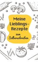 Meine Lieblingsrezepte zum Selberschreiben: A5 - 110 Seiten - Rezeptbuch selberschreiben - Kochbuch zum selber schreiben - Blanko Kochbuch selbstgestalten - leeres Kochbuch - Notizbuch DIY Rez