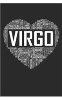 Virgo Heart: 6x9 Ruled Notebook, Journal, Daily Diary, Organizer, Planner